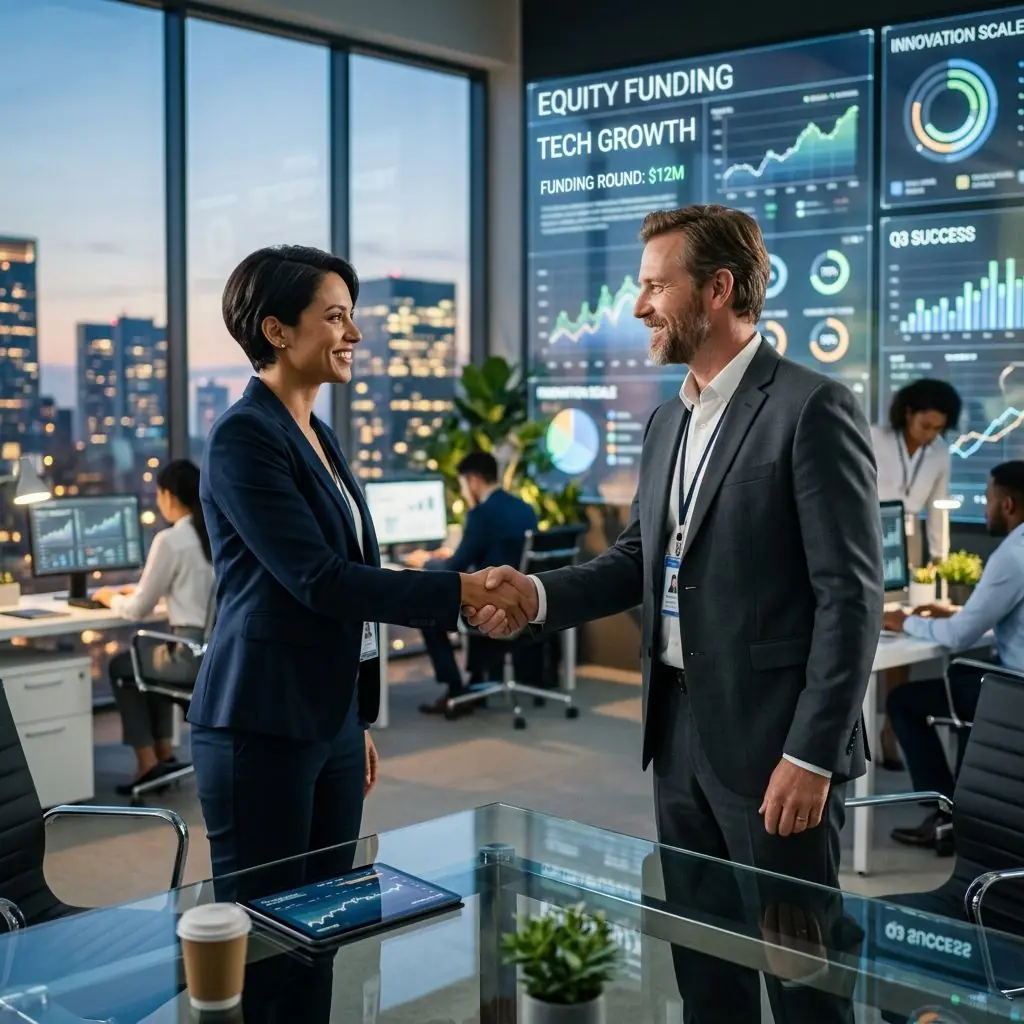 Investor meeting with a strategy advisor in a modern financial office